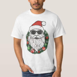 T-shirt Père Noël avec lunettes de soleil | Noël Cool et f