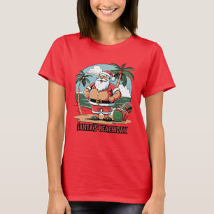 T-shirt Père Noël avec une touche – Jour de plage