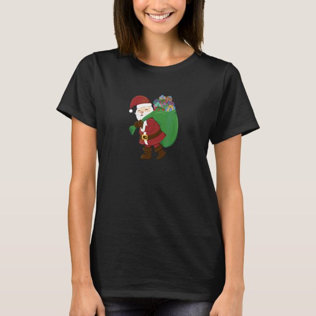 T-shirt Père Noël avec vacances (Devant)