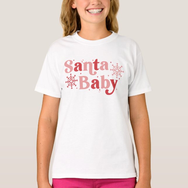 T-shirt Père Noël Baby - Fun Holiday Typography Design (Devant)