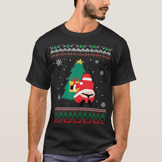T-shirt Père Noël baleines traînes des dents laides (Devant)