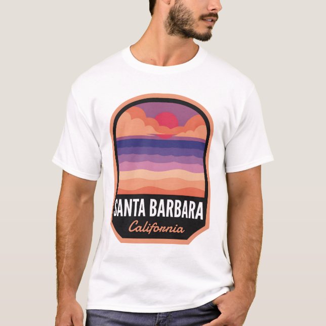 T-shirt Père Noël Barbara CA Retro Sunset (Devant)