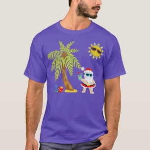T-shirt Père Noël Beach Noël tropical en juillet Palmiers