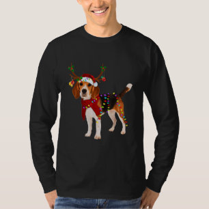 T-shirt père Noël Beagle renne Lumière Noël Beagle pap