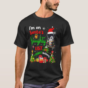 T-shirt Père Noël Bernedoodle I'm On Père Noël Naughty Lis