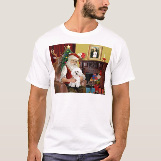 T-shirt Père Noël Bichon Frise #2 (Devant)