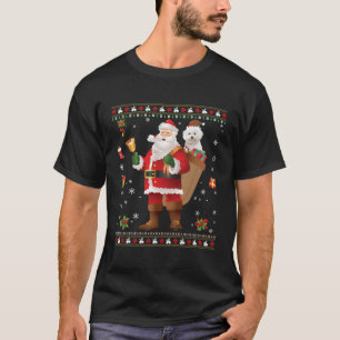 T-shirt Père Noël Bichons Frise Dog Présente Joyeux Noël S