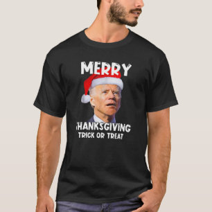 T-shirt Père Noël Biden Joyeux Thanksgiving Trick Ou Treat