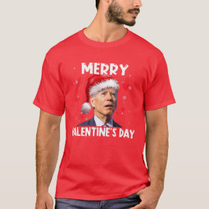 T-shirt père Noël Biden Merry Valentine's Day Neige Noël P
