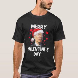 T-shirt Père Noël Biden Merry Valentine's Day Neige Noël P