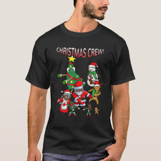 T-shirt Père Noël Black African American Christmas Crew Fl