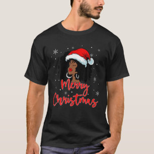 T-shirt père Noël Black Melanin Américaine Africaine Ca