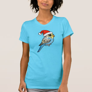 T-shirt Père Noël bleu et jaune Budgie