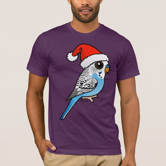 T-shirt Père Noël Budgie Blue (Devant)