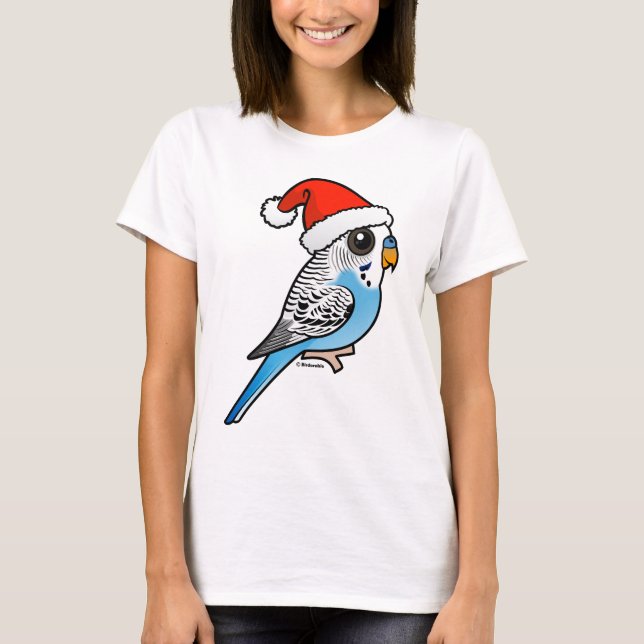 T-shirt Père Noël Budgie Blue (Devant)