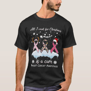 T-shirt Père Noël Cancer Du Sein Tout Ce Que Je Veux Pour