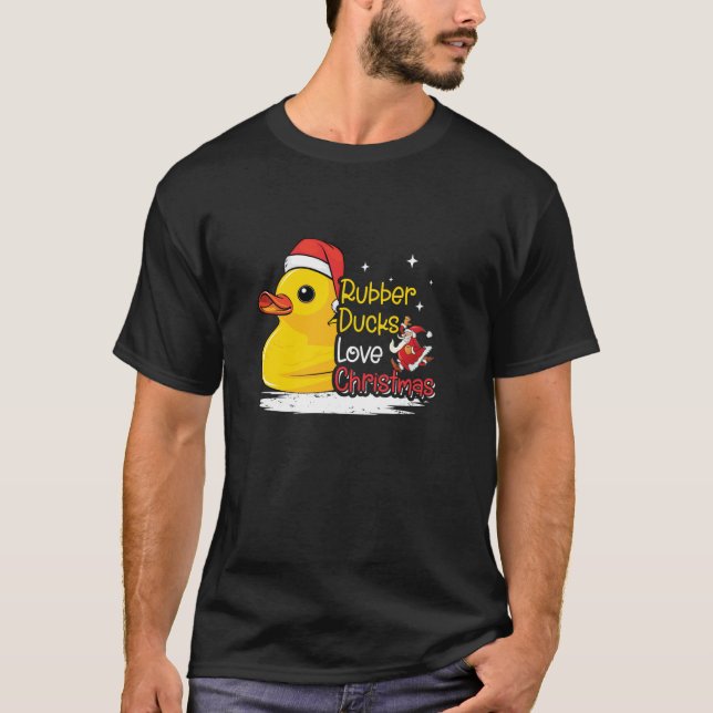 T-shirt Père Noël Caoutchouc Ducky Xmas Duckie Funny Rubbe (Devant)