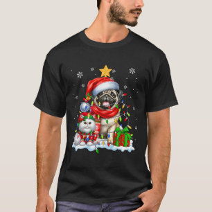 T-shirt Père Noël Carlin Avec Elf Chat Feux de Noël Propri