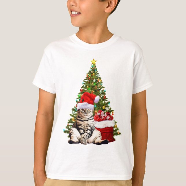 T-shirt Père Noël Cat (Devant)