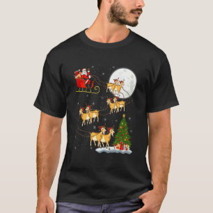 T-shirt Père Noël chèvre traîneau volant drôle magique Noë