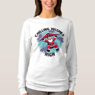 T-shirt Père Noël Chilling High Wives Hang Gliding Adventu