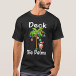 T-shirt père Noël Christmas Beach Hawaii Tropical Deck The<br><div class="desc">père Noël Christmas Beach Hawaii Tropical Deck the Palms</div>