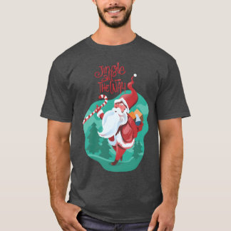 T-shirt Père Noël Christmas Jingle Allhe Way Joyeux Noël b