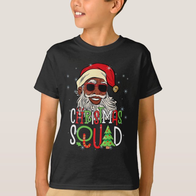 T-shirt Père Noël Christmas Squad Black Men African Americ (Devant)