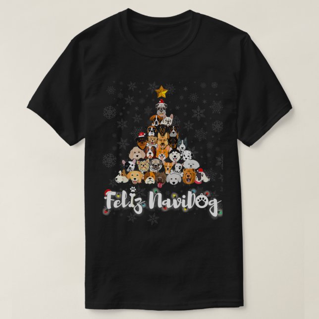 T-shirt Père Noël Christmas Tree Chien Xmas Animal de comp (Design devant)