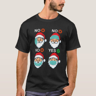 T-shirt Père Noël Comment Porter Un Masque Visage Drôle Pè