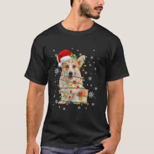 T-shirt Père Noël Corgi feux de Noël Noël Noël Hommes Amou
