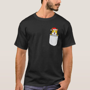 T-shirt Père Noël Corgi Pocket Mignon Chien Maman Papa Noë