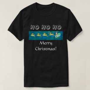 T-shirt père Noël cousu sur noir