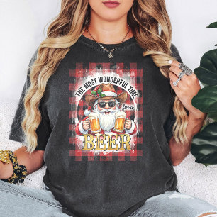 T-shirt Père Noël Cowboy Bière Humour de Noël Drôle de Boi