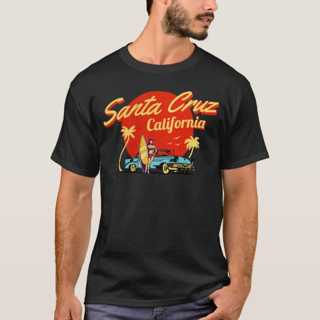 T-shirt Père Noël Cruz California Retro Art (Devant)