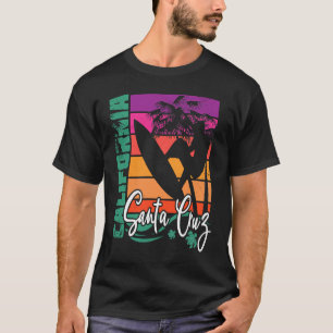 T-shirt Père Noël Cruz California Retro Sunset Beach Surfe