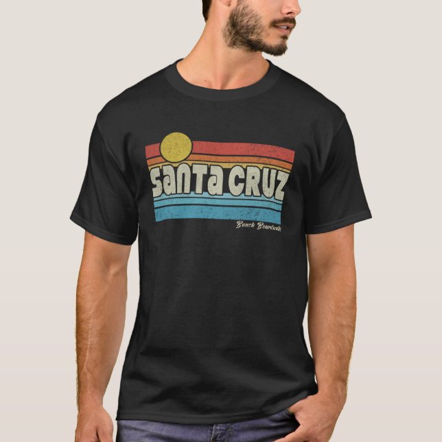 T-SHIRT PÈRE NOËL CRUZ CALIFORNIA SURF SKATEBOARDING CALI  (Devant)