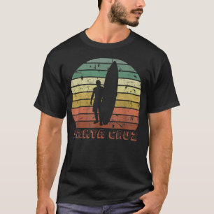 T-shirt Père Noël Cruz California Surfer Beach Retro Sunse