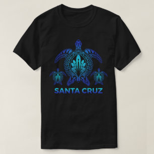 T-shirt Père Noël Cruz Californie CA Ocean Sea Turtle Souv
