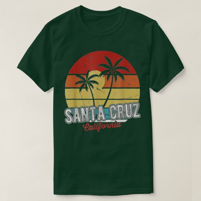 T-shirt Père Noël Cruz Californie les années 70 plage surf (Design devant)