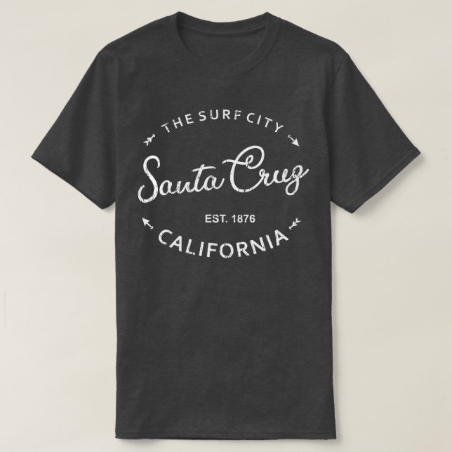 T-shirt Père Noël Cruz City Souvenirs Surf City California (Design devant)
