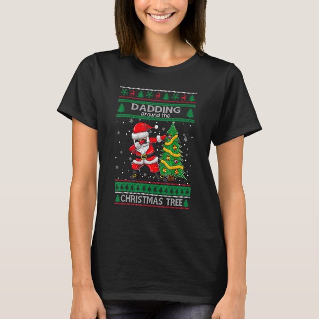 T-shirt Père Noël Dabbing autour de l'horrible pull de Noë (Devant)