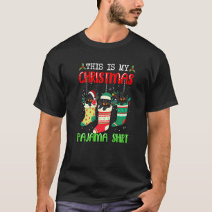 T-shirt Père Noël Dachshund Chien En Chaussettes C'Est Mon