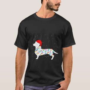T-shirt Père Noël Dachshund Lumières de Noël Chemise Dachs
