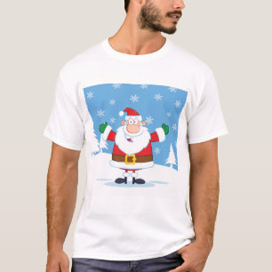 T-shirt Père Noël dans une scène hivernale enneigée