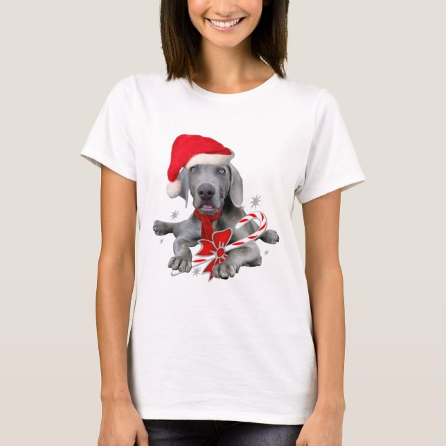 T-shirt Père Noël de la marionnette de Weimaraner (Devant)
