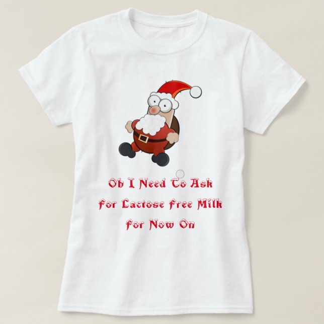 T-shirt Père Noël de lait sans lactose (Design devant)