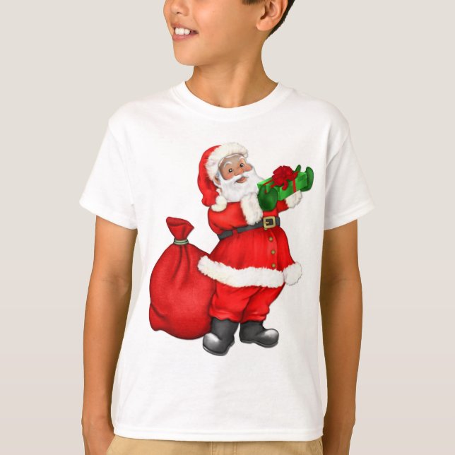 T-shirt Père Noël de Noël avec cadeaux (Devant)