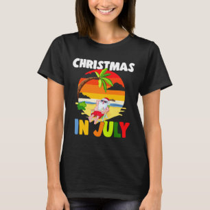 T-shirt Père Noël de Noël en juillet Lunettes de soleil Cé
