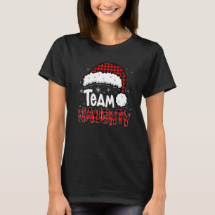 T-shirt Père Noël de Noël Rouge à carreaux Équipe Mauvais
